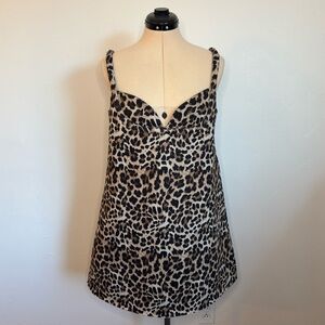NWT Anthropologie Dhruv Kapoor Leopard Cheetah Mini Dress, Animal Print, Size M